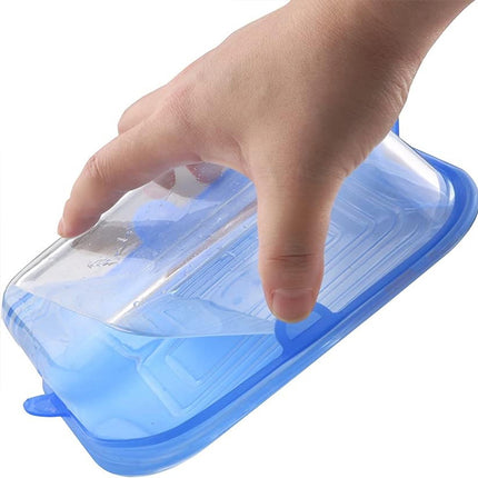 6 Pieces Silicone Food Storage Covers Reusable Airtight Wrap Transparent Flexible Silicone Stretch Bowl Cover Lids Set