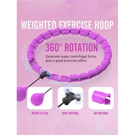 Quick Fat Burn Ideal Figure All-Round Thin 360-Degree Exercise Never Falls 24 Knots Fitness Massage Hula Hoops - Purple