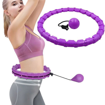 Quick Fat Burn Ideal Figure All-Round Thin 360-Degree Exercise Never Falls 24 Knots Fitness Massage Hula Hoops - Purple