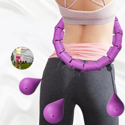 Quick Fat Burn Ideal Figure All-Round Thin 360-Degree Exercise Never Falls 24 Knots Fitness Massage Hula Hoops - Purple