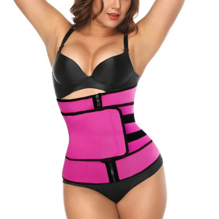 Hot Pink Neoprene Waist Belt Postpartum Corset for Abdomen Body Shaping Sports Sweat Belly Belt for Women