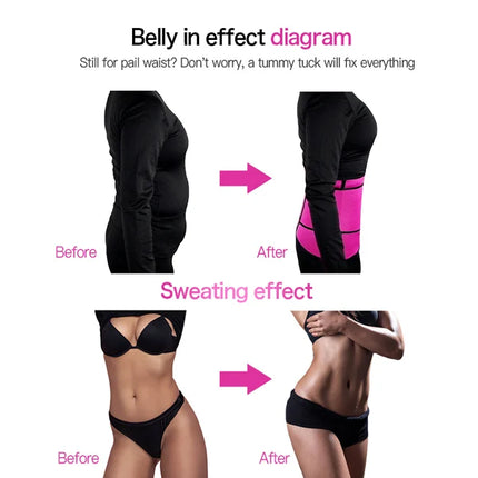 Hot Pink Neoprene Waist Belt Postpartum Corset for Abdomen Body Shaping Sports Sweat Belly Belt for Women