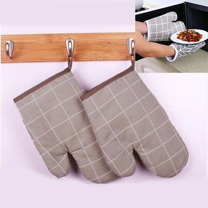 2 Pcs Heat Resistant Insulated Non Slip Heat Resistant Cooking Baking Gray Gloves