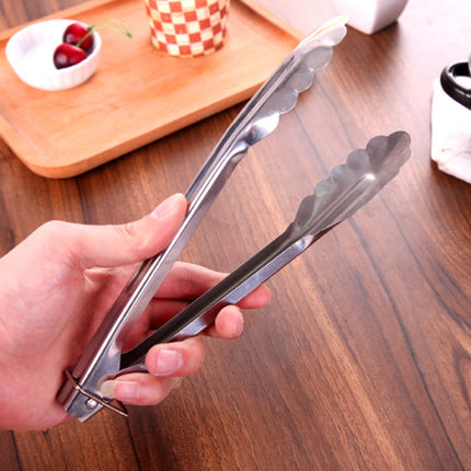 Stainless Steel Tongs BBQ Serving Grill Baking Non-Slip Kitchen Utensil Grilling Pastry Catering Cooking Steak Thong