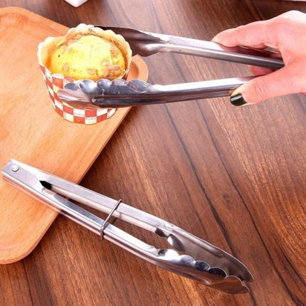 Stainless Steel Tongs BBQ Serving Grill Baking Non-Slip Kitchen Utensil Grilling Pastry Catering Cooking Steak Thong