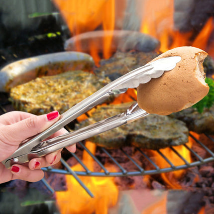 Stainless Steel Tongs BBQ Serving Grill Baking Non-Slip Kitchen Utensil Grilling Pastry Catering Cooking Steak Thong