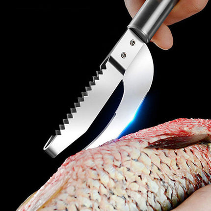 Stainless Steel 3 In 1 Knife Fish Scaler Cuter Maw Scraper Saw Tooth Peelers Scraping Tool