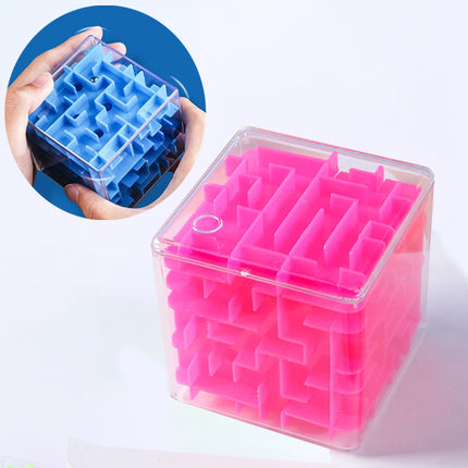 Kids Activity Children Playable Fun Time Gaming Rubik Cube Labyrinth Educational Puzzle Maze Toy - 8x8 Cm