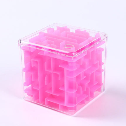 Kids Activity Children Playable Fun Time Gaming Rubik Cube Labyrinth Educational Puzzle Maze Toy - 8x8 Cm