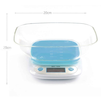 LCD Digital Display Electronic Kitchen Food Balance Professional Precision Weighing Scale With Bowl - 5 KG