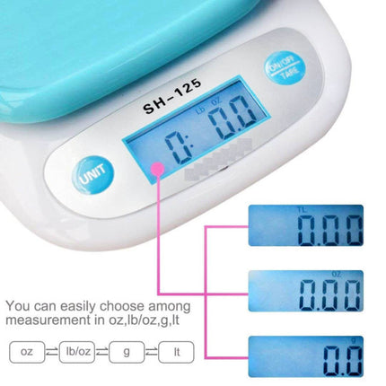 LCD Digital Display Electronic Kitchen Food Balance Professional Precision Weighing Scale With Bowl - 5 KG