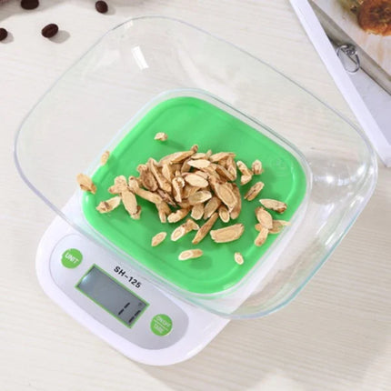 5KG LCD Digital Kitchen Scale with Green Bowl Precise and Professional Electronic Food Balance