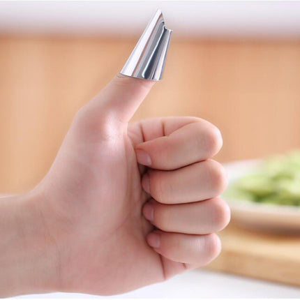 Stainless Steel Fruit Vegetable Pick Anti-Cut Hand Finger Nail Protector Cover Guard Peeler