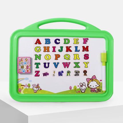 Kids Learning Educational Training School Fun Magnetic Large Drawing Writing Board With A To Z Alphabetic - 32x24 Cm - Yellow