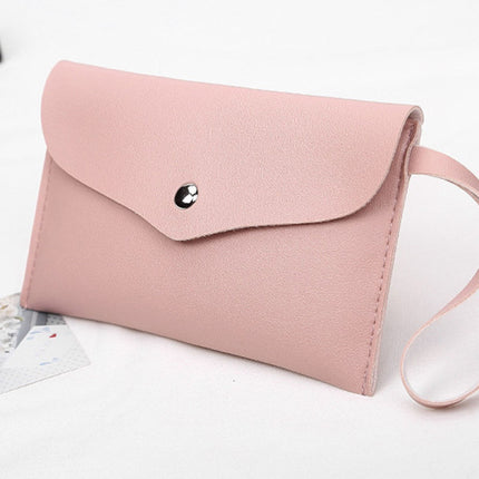 Vintage Pink Synthetic Leather Wallet Stylish Women's Handheld Strap Wristlet with Magnetic Lock High Quality Trendy and Compact