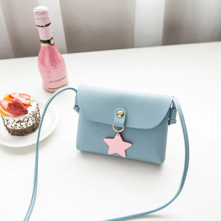 Stylish Slim Faux Leather Light Blue Shoulder Bag Casual Office Fashion for Trendy Women