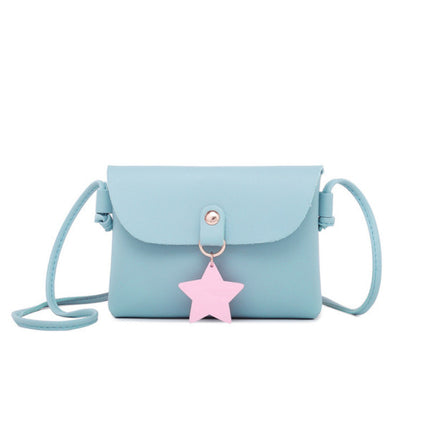 Stylish Slim Faux Leather Light Blue Shoulder Bag Casual Office Fashion for Trendy Women