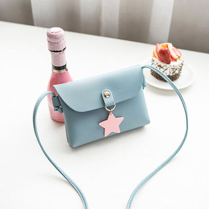 Stylish Slim Faux Leather Light Blue Shoulder Bag Casual Office Fashion for Trendy Women