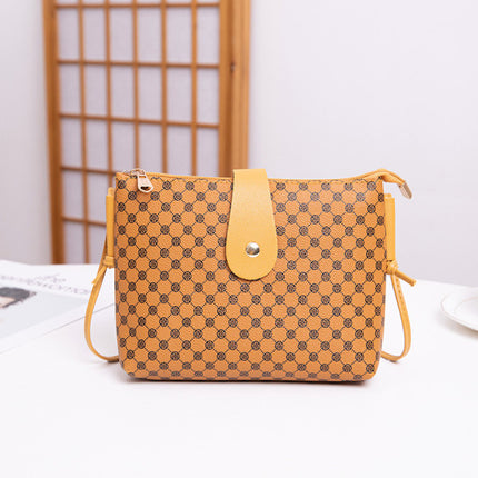 Button Closure Printed Premium Quality Women Shoulder Bag  - Orange