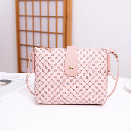 Button Closure Printed Premium Quality Women Shoulder Bag  - Pink