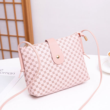 Button Closure Printed Premium Quality Women Shoulder Bag  - Pink