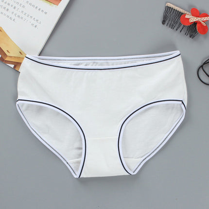 Soft Fabric Elastic Waist Panty High-Quality French Cut Teen Girls Underwear 8-15 Years - White