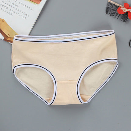 Soft Fabric Elastic Waist Panty High-Quality French Cut Teen Girls Underwear 8-15 Years - Skin