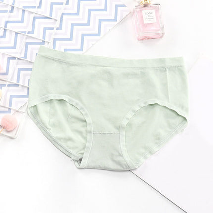 Fancy Design French Cut Plain Style Summer Thin Fabric Women Underwear - Green