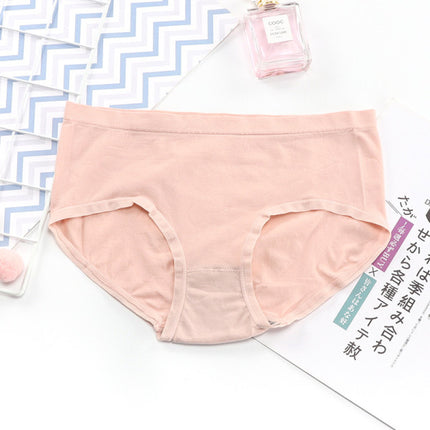 Fancy Design French Cut Plain Style Summer Thin Fabric Women Underwear - Pink