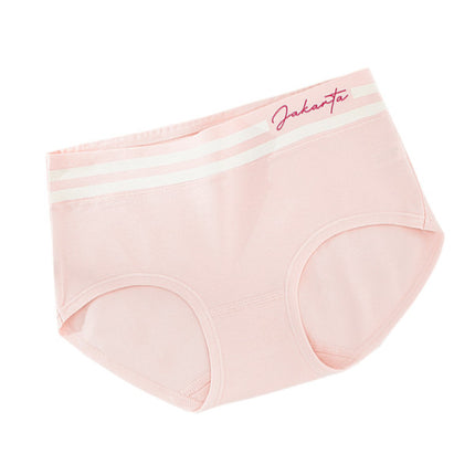 Stripe Patched Summer Thin Fabric Girls Wear Elastic Panty  - Light Pink