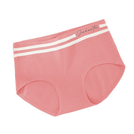 Stripe Patched Summer Thin Fabric Girls Wear Elastic Panty  - Peach Pink