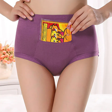 Plain Seamless Fabric Comfortable Wear With Pocket Panty  Women Underwear - Maroon