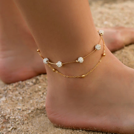 Boho Glam Anklets Gold Plated Multi Layer Hook Closure. Perfect for Parties Casual Wear &amp; More. Must-Have Women's Jewelry!