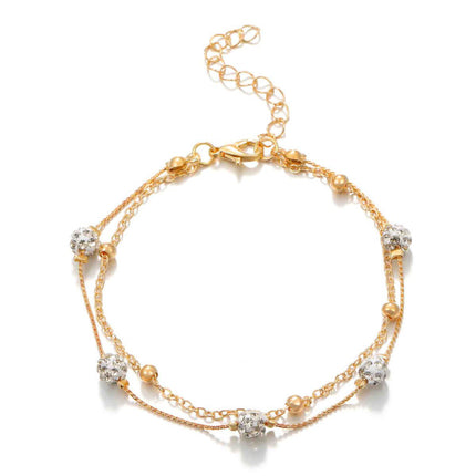 Boho Glam Anklets Gold Plated Multi Layer Hook Closure. Perfect for Parties Casual Wear &amp; More. Must-Have Women's Jewelry!