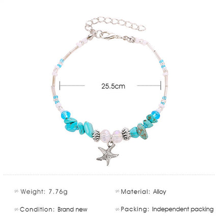 Beach Chic Silver Plated Sea Shell Anklets with Star Fish Pendant A Must-Have Accessory for Fashionable Women!