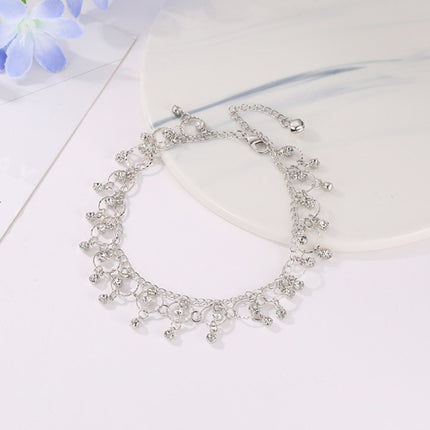 Shimmering Crystal Anklets Sparkling Silver Plated Women's Jewelry for Summer Fashion Parties and Casual Home Wear