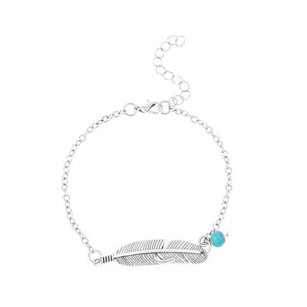 Stylish Silver Plated Hook Closure Anklet for Women Beach Wear Home Wear Casual Fashion Leaf Design Single Layer