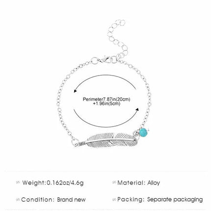 Stylish Silver Plated Hook Closure Anklet for Women Beach Wear Home Wear Casual Fashion Leaf Design Single Layer