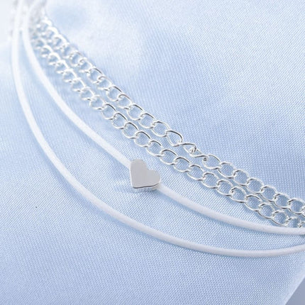 Stylish Silver Plated Braid Anklets Fashionable Women's Beach Wear Jewelry for Casual and Party Occasions made of Metal