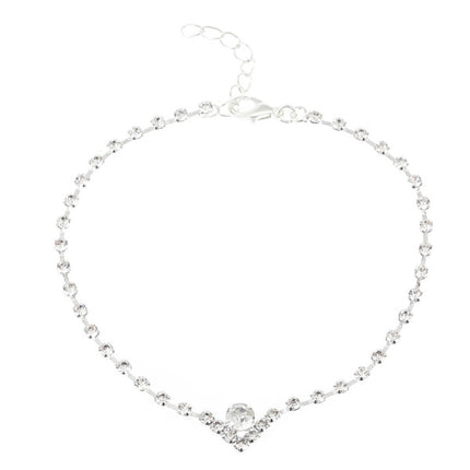 Sparkling Crystal Silver Plated Anklets for Women Perfect Wedding and Party Fashion Jewelry for Casual and Home Wear