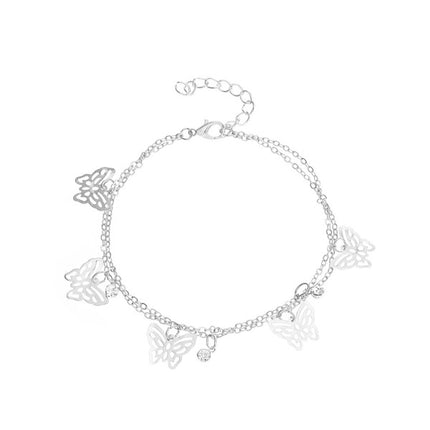 Stylish Crystal Embellished Silver Plated Anklets for Women Perfect for Summer Beach Wear Parties and Casual Home Style