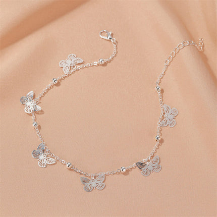 Stylish Crystal Embellished Silver Plated Anklets for Women Perfect for Summer Beach Wear Parties and Casual Home Style