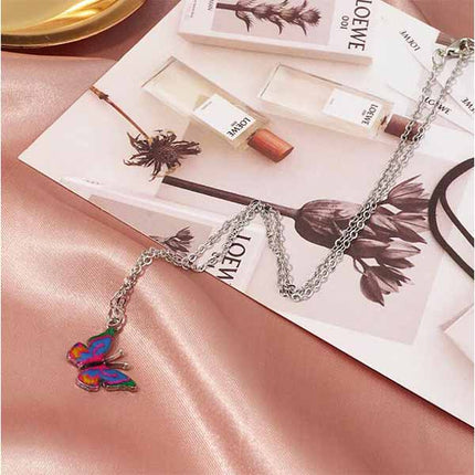 Shimmering Crystal Butterfly Anklet Perfect for Beach Parties Casual Home Wear &amp; Summer Fashion Women's Silver Plated Metal Jewelry