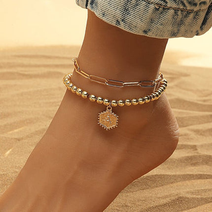 Golden Goddess Beach-Ready Metal Anklet for Women Fashionable Party-Perfect Jewelry for Casual and Summer Occasions