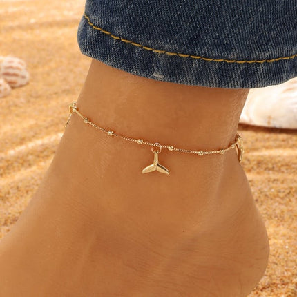 Golden Fish Tail Anklet Stylish Beach Jewelry for Women perfect for Summer Fashion Parties and Casual Home Wear