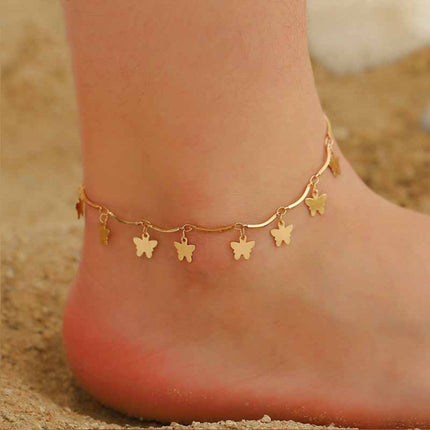 Golden Butterfly Anklet Elegant Women's Beach Wear for Multi-Occasion Party Casual Home and Boho Style Fashion Jewelry