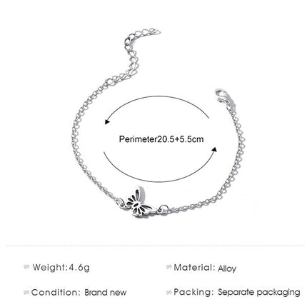 Silver Butterfly Anklets Summer Fashion for Women Stylish Boho Decorative Jewelry Perfect for Parties Casual Wear and Home