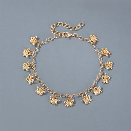 Golden Butterfly Anklet Fashionable and Versatile Women's Jewelry for Parties Casual Wear and Home Decor featuring a Beautiful Braided Design and Easy Hook Closure. Elevate your Summer Style with this Boho-inspired Anklet!