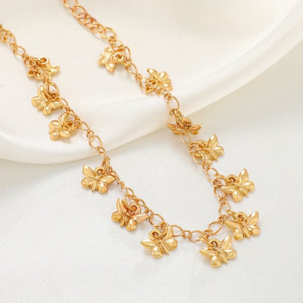 Golden Butterfly Anklet Fashionable and Versatile Women's Jewelry for Parties Casual Wear and Home Decor featuring a Beautiful Braided Design and Easy Hook Closure. Elevate your Summer Style with this Boho-inspired Anklet!