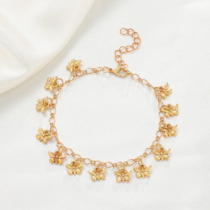 Golden Butterfly Anklet Fashionable and Versatile Women's Jewelry for Parties Casual Wear and Home Decor featuring a Beautiful Braided Design and Easy Hook Closure. Elevate your Summer Style with this Boho-inspired Anklet!